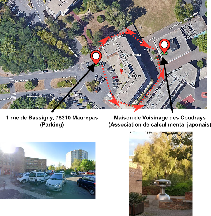 Plan d'accès au parking et à la salle